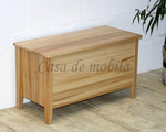 Baúl de madera maciza Casa 84 cm, haya núcleo maciza, barnizado natural