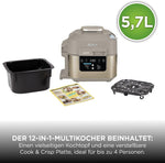 Multicocina Ninja Speedi, 5,7 L, 12 en 1, freidora de aire, cocción lenta, grill, horneado, Stone Gold ON500EUSTGD