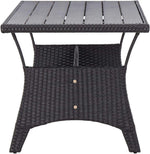 vidaXL Mesa de jardín mesa de comedor de jardín mesa de terraza mesa mesa de balcón muebles de jardín exterior terraza negro 120x70x66cm polirratán estructura de acero