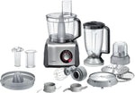 Procesador de alimentos compacto Bosch MultiTalent 8, más de 50 funciones, bol de 3,9 L, batidora de 1,5 L, cuchilla universal, para cortar y rallar (fino, grueso), disco batidor (nata), exprimidor, 1250 W, MC812844