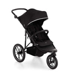 Kinderkraft HELSI 2 Silla de paseo hasta 27 kg, cochecito desde el nacimiento, silla de paseo para correr con grandes ruedas neumáticas, función de reclinado, asa parental ajustable, plegable, cesta debajo del asiento, negro