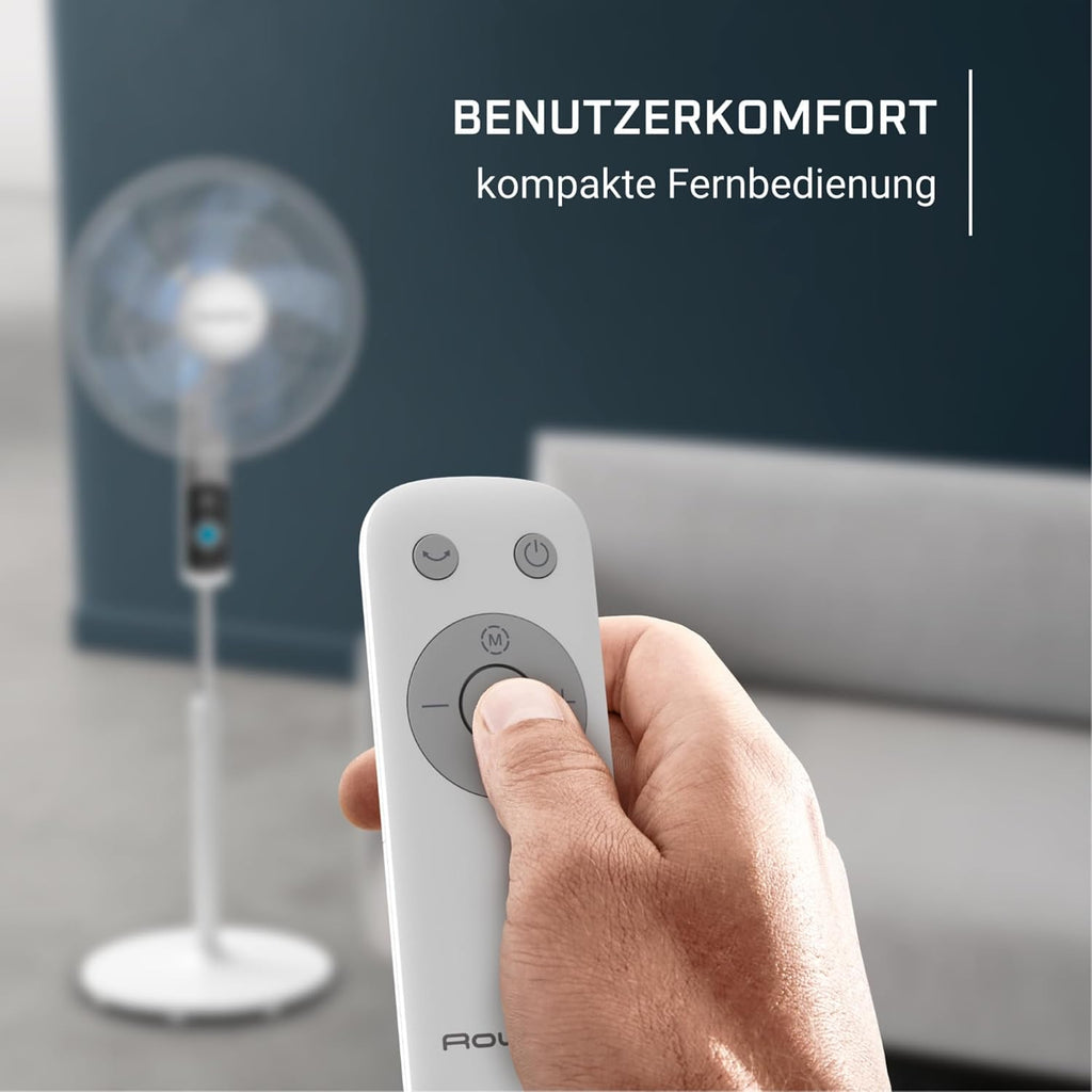 Rowenta Turbo Silence Standventilator, 35 dB(A), Leistungsstarke Erfrischung bis zu 7,2 m, 12 Geschwindigkeiten, 120° Oszillation, Fernbedienung, LED-Display, 12-Stunden-Timer, VU5650F0