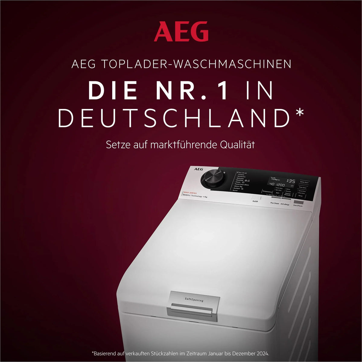 AEG Toplader Waschmaschine Serie 7000 ProSteam 7 kg 1300 U/min Energieklasse A Leise Wasserstopp LTR7A71370