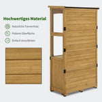 MCombo Armario de jardín de madera 0120, caseta de herramientas resistente a la intemperie pequeña, cobertizo de jardín para exterior, terraza, balcón, 87×46×160 cm, (natural)