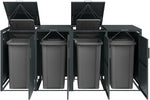 STEELSØN Thoria Mülltonnenbox 4er bis 240L – Mülltonnenverkleidung aus Stahl in Anthrazit – hochwertige Müllcontainer für 4 Tonnen – Müllbox wetterfest – UV-beständige Gerätebox/Mülltonnen Box