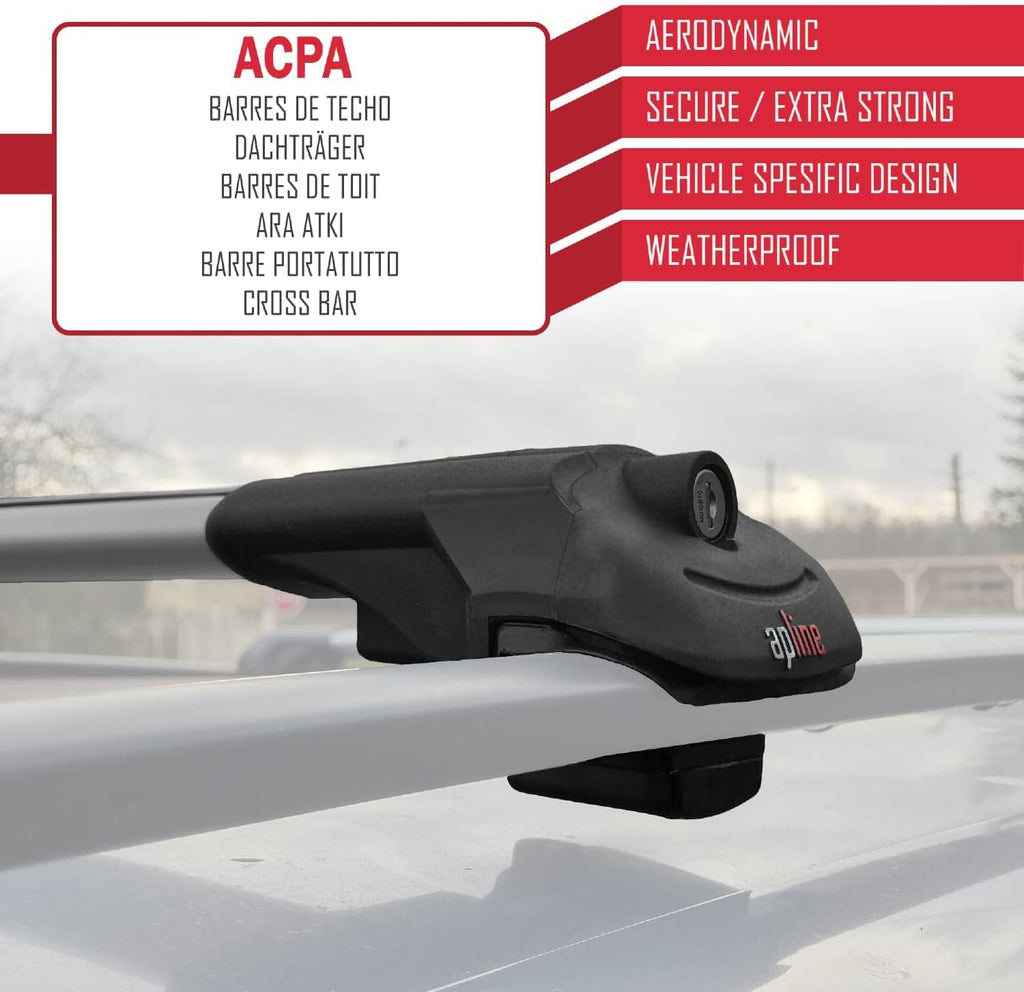 Barras de techo compatibles con Dacia Duster 2014-2018 ACE-1 Barras de techo 3 barras Gris