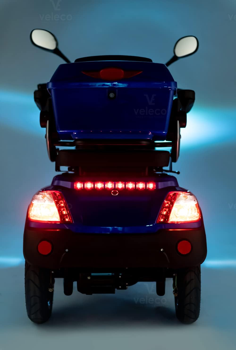 VELECO Scooter eléctrico para personas mayores con batería de iones de litio de 4 ruedas y 1000 W FASTER (AZUL)