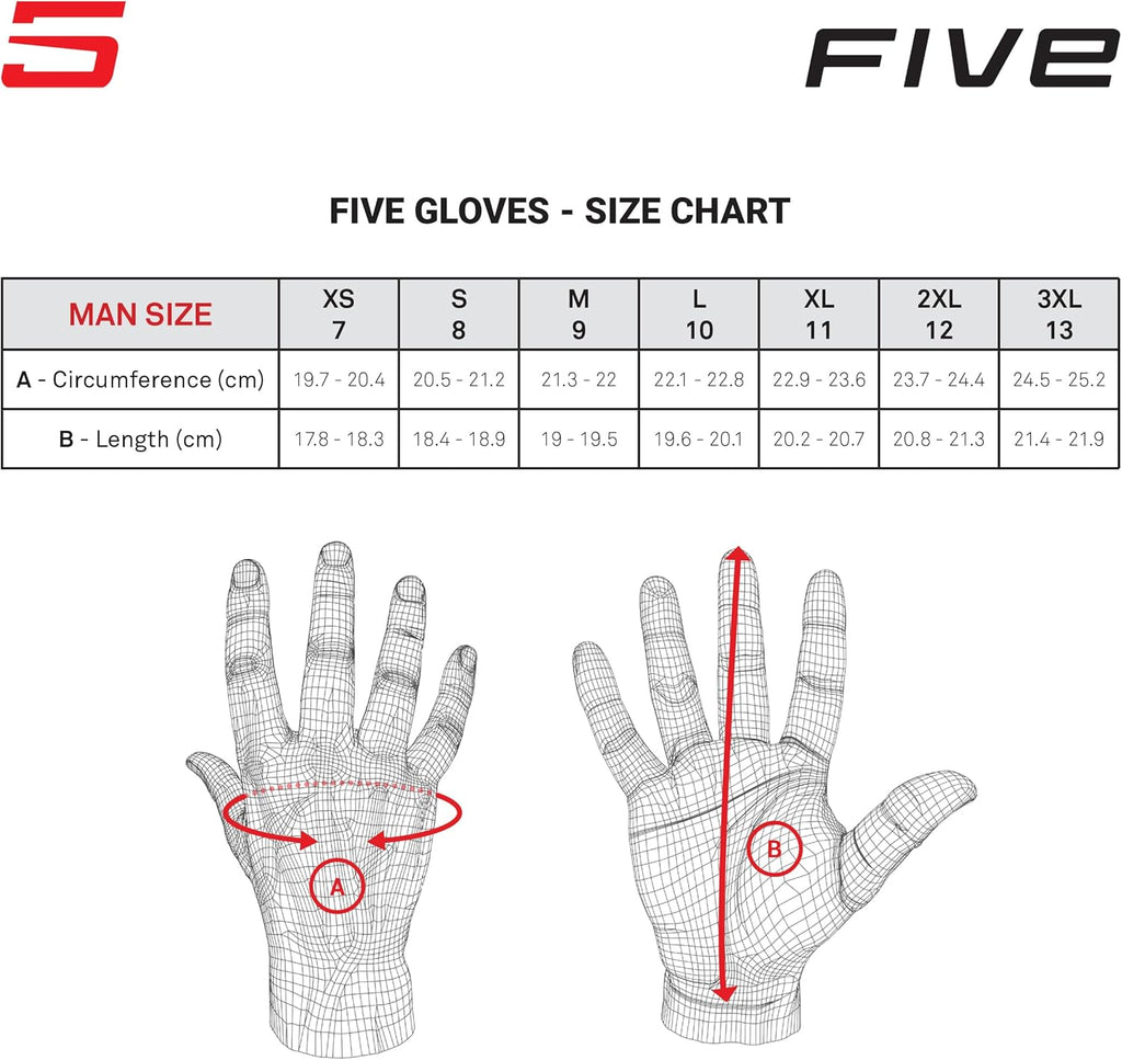 FIVE Guantes de moto RACING, RFX4 EVO, Guantes deportivos polivalentes para carretera y circuito
