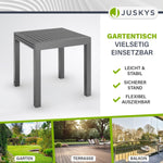 Juskys Gartentisch Laki 70x70 cm ausziehbar - Aluminium Esstisch zum Ausziehen - große Tischplatte - Alu Tisch Balkonmöbel Gartenmöbel Anthrazit