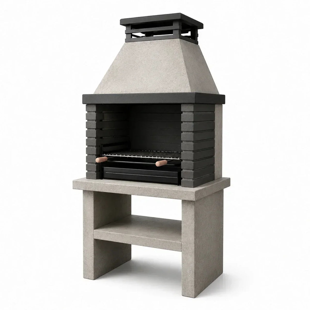 Barbacoa de jardín de hormigón pesado gris 150x90x60 cm