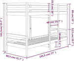 vidaXL Etagenbett Hochbett Schlafzimmerbett Stockbett Holzbett Bettgestell Bettrahmen Massivholzbett Bett 75x190cm Massivholz Kiefer