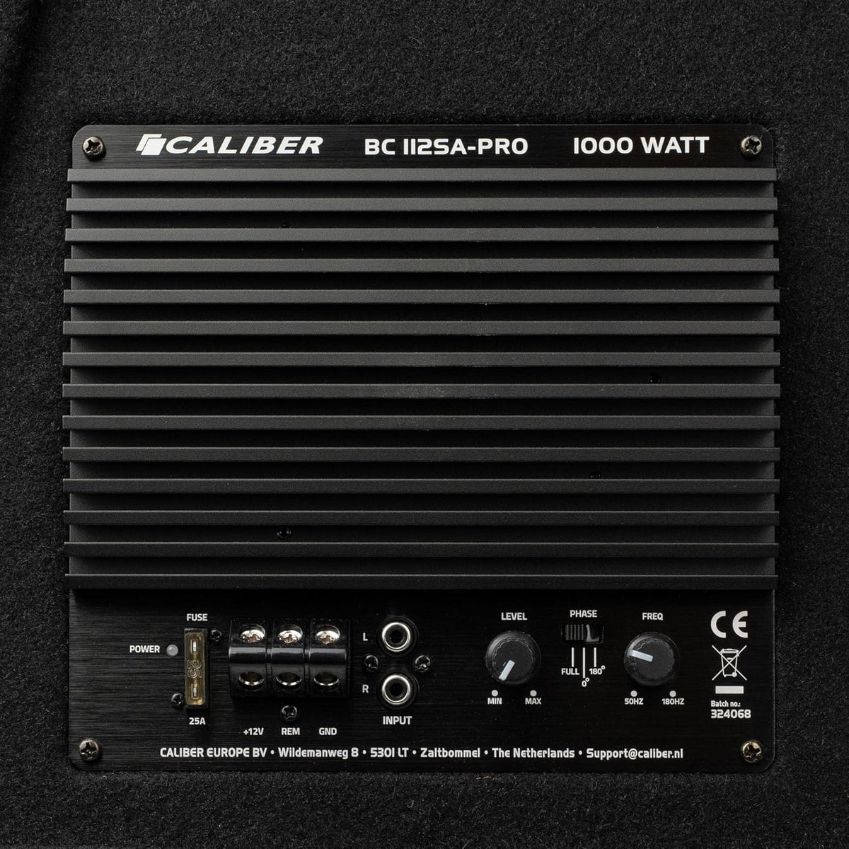 Caliber BC112SA-PRO – Subwoofer activo para coche de 12 pulgadas con amplificador integrado – Subwoofer para coche de 200W RMS – 1000W pico – Negro