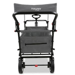 Carrito de mano plegable y compacto Fuxtec FX-CT700 gris, con frenos, asiento acolchado, mango ajustable en altura, para excursiones