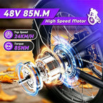 Bicicleta eléctrica DEEPOWER para adultos, batería extraíble de 48V/52V 20Ah, autonomía de hasta 60-110 km, neumáticos gruesos de 20 pulgadas, frenos de disco hidráulicos, Shimano de 7 velocidades, todoterreno
