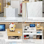 Mostrador de recepción para consulta, mostrador de recepción, mostrador de bienvenida, mesa de recepción con zona de trabajo alta y baja para supermercado, hotel, salón de belleza, tienda de ropa, cajero, ancho 140 cm