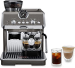 Cafetera espresso De'Longhi La Specialista Arte EC9155.MB con portafiltro y molinillo, 8 niveles de molienda, 15 bares, 3 niveles de temperatura, boquilla para espuma de leche, 1300 W, depósito de 1,5 l, acero inoxidable/negro, incluye kit de barista
