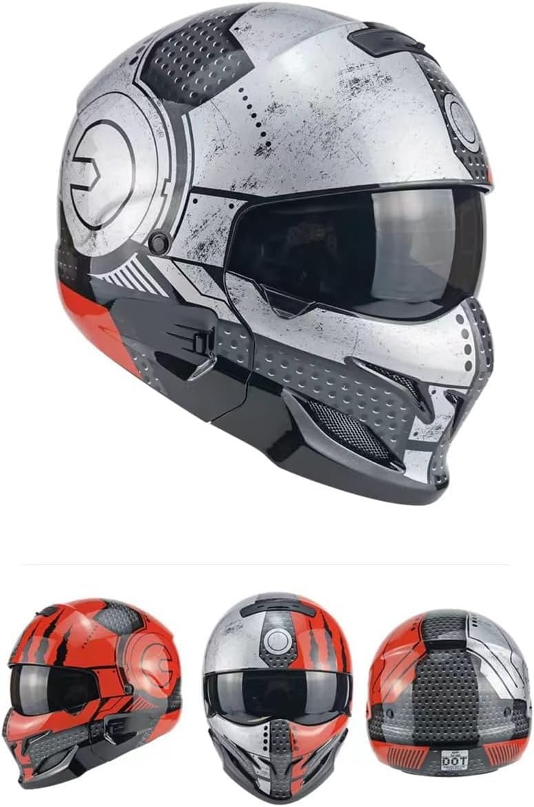 Casco de moto integral Scorpion Caimcie, casco eléctrico universal para las cuatro estaciones, casco Indian Warrior, certificación DOT/ECE, M=57-58cm