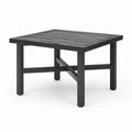 Mesa de jardín cuadrada con estructura de aluminio y tablero con efecto madera, 90x90 cm, antracita