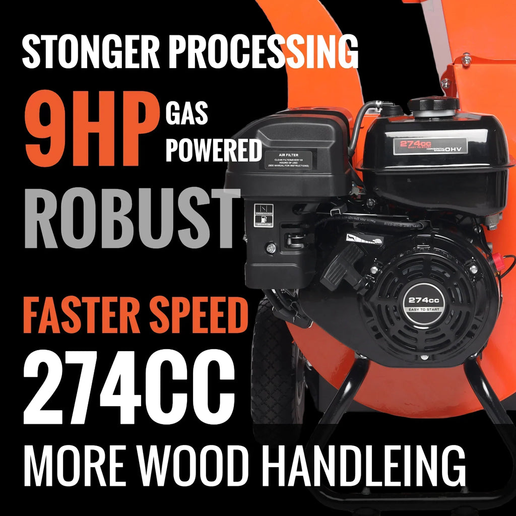 Trituradora de madera EFCUT C40 2026 – Capacidad de 10 cm – Motor de 9 HP y 274 cc – Astilladora a gasolina de alto rendimiento