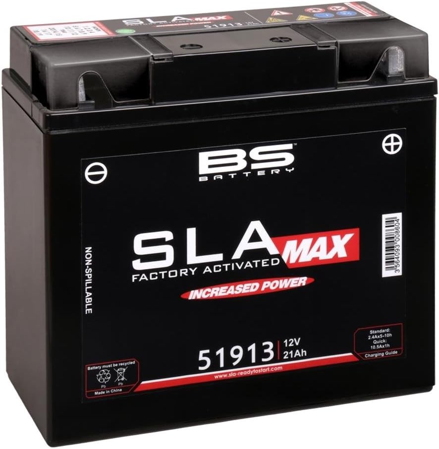 Batería de moto BS 300860 51913 AGM SLA Max, negra