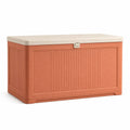 Arcón de jardín de polipropileno 120x50x60 cm naranja beige