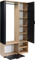 Set de recibidor Mirjan24 Raldento con espejo, perchero, zapatero y compartimentos, perchero de pared, mueble de entrada, recibidor compacto (color cachemir)