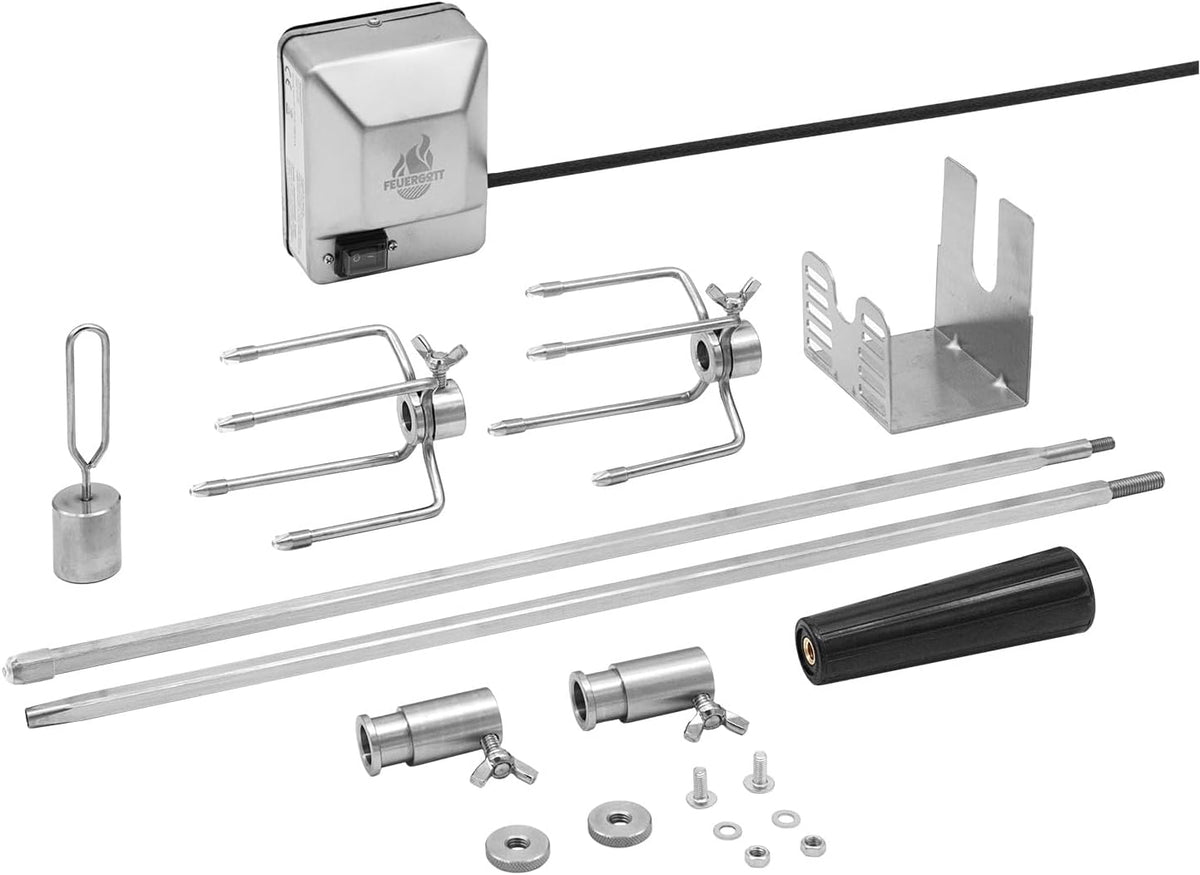 Barbacoa de gas Hektor 3B-S incl. asador giratorio y funda protectora con 3 quemadores, quemador Sear, parrilla de hierro fundido, hornillo lateral, ventana de visualización y termómetro para jardín y terraza