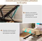 Cama tapizada AOGLLATI 90×200 cm, cama hidráulica con almacenamiento e iluminación LED, cama juvenil con estación de carga, cama individual con cabecero con almacenamiento, tela de lino, sin colchón (beige, 90x200 cm)