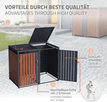 ML-Design Mülltonnenbox 3er 240L, Mülltonnenverkleidung für 3 Mülltonnen, Müllbox wetterfest, Mülltonnenhaus aus Stahl, Müllcontainer mit Deckel, abschließbare Tür, 200x80x116,3 cm Anthrazit-Rostoptik