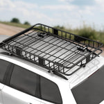 HOMCOM Portaequipajes para coche, baca de techo ajustable en longitud de 109 a 162 cm, carga máx. 100 kg