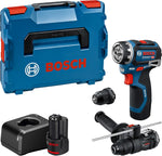 Taladro atornillador a batería Bosch PRO 12V System GSR12V-32FC (incluye 2,0 Ah, GAL 12V-20, GFA 12-M, GFA 12-H, empuñadura adicional, tope de profundidad, L-BOXX)
