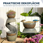 Fuente de jardín Bumilgar, fuente ornamental, fuente de interior, fuente con luz LED, cascada, juego de agua para jardín, balcón, terraza, 82 cm