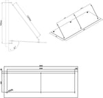 doporro Marquesina de cristal laminado de seguridad (VSG) con lámina SGP VDG02K, medidas: 90x250 cm, 3 barras de sujeción de acero inoxidable, marquesina transparente para puerta de entrada, protección contra la lluvia