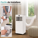 SereneLife Tragbares Klimagerät, Pinguin Klimaanlage 7000 BTU, 2,05 kW / 1,9 kW, 2050 W Kühlung/1900 W Heizung, kompakt mit Display und Fenster-Set