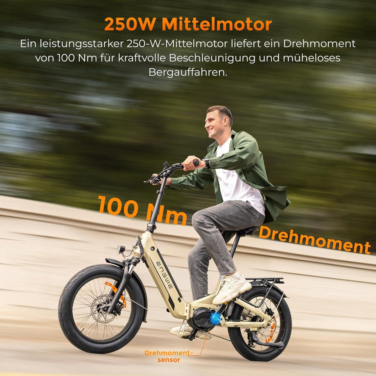 Bicicleta eléctrica ENGWE con APP e IoT, batería de 48V 15Ah con autonomía de hasta 160 km, sensor de par y frenos hidráulicos, neumáticos de 20 * 3.0, carga en 2 horas