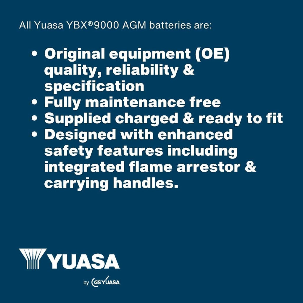 Batería de coche Yuasa YBX9012 12 V 50 Ah 520 CCA AGM Start Stop Plus