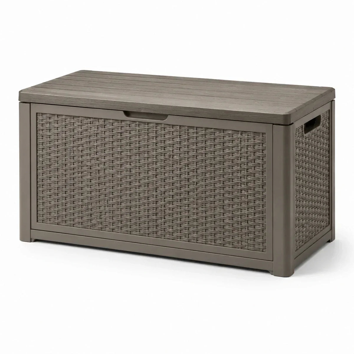 Caja de almacenamiento de plástico marrón 117x45x57 cm