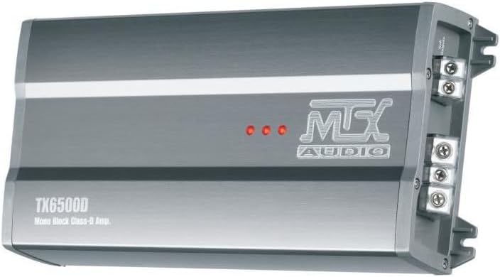 Amplificador monobloque Clase D MTX TX6500D de 12 V, 1 x 500 W RMS, en aluminio