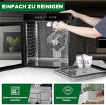 Deshidratador de alimentos Kwasyo de acero inoxidable, 12 bandejas, totalmente negro, control de temperatura de 30-90℃, temporizador de 24 horas, recetario para carne, frutas, verduras y hierbas, 900W, LT-09