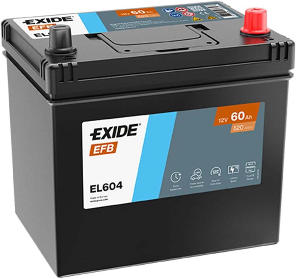 Exide EL604 - Batería de coche EFB - 12 V 60Ah 520A - Compatible con Start and Stop