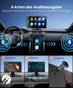 CarPlay Coche 9: Pantalla IPS HD brillante, visibilidad clara de día y de noche. Apple CarPlay y Android Auto inalámbricos, Bluetooth y WiFi 5GHz, navegación GPS, instalación fácil, cámara de marcha atrás (opcional)