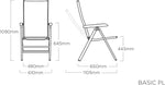 Silla de jardín de respaldo alto Kettler Basic Plus Advantage, ajustable, fácil de plegar, silla plegable práctica, aluminio y plástico resistente, muebles de jardín resistentes a la intemperie, plata/antracita
