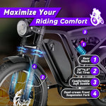 Bicicleta eléctrica DEEPOWER para adultos, batería extraíble de 48V/52V 20Ah, autonomía de hasta 60-110 km, neumáticos gruesos de 20 pulgadas, frenos de disco hidráulicos, Shimano de 7 velocidades, todoterreno