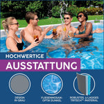 Set completo de piscina Bestway Power Steel Frame con sistema de filtro de arena, 488 x 244 x 122 cm, gris, rectangular