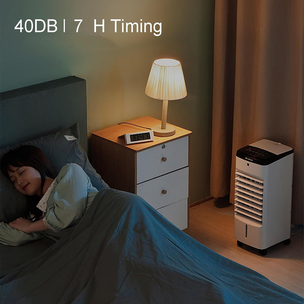 Tragbare Klimaanlage mit Fernbedienung, 3-in-1-Verdunstungsluftkühler, 7-Stunden-Timer für Zuhause, Büro, Schlafzimmer, Küche