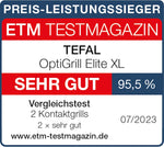 Tefal OptiGrill Elite XL Grill de contacto, 16 programas, pantalla digital con indicador de nivel de cocción, placas XL extraíbles, función Grill Boost, uso intuitivo, parrilla eléctrica, acero inoxidable, GC760D12