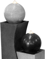 Fuente de jardín Dehner Ying Yang con iluminación LED, aprox. 94 x 41,5 x 24 cm, poliresina, gris