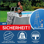 Set completo de piscina Bestway Power Steel Frame con sistema de filtro de arena, 488 x 244 x 122 cm, gris, rectangular