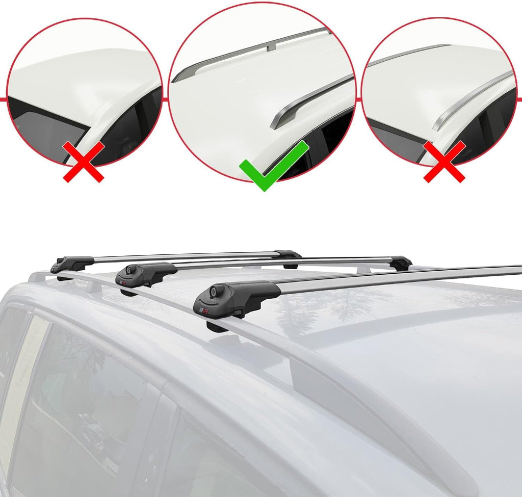 Barras de techo compatibles con Dacia Duster 2014-2018 ACE-1 Barras de techo 3 barras Gris