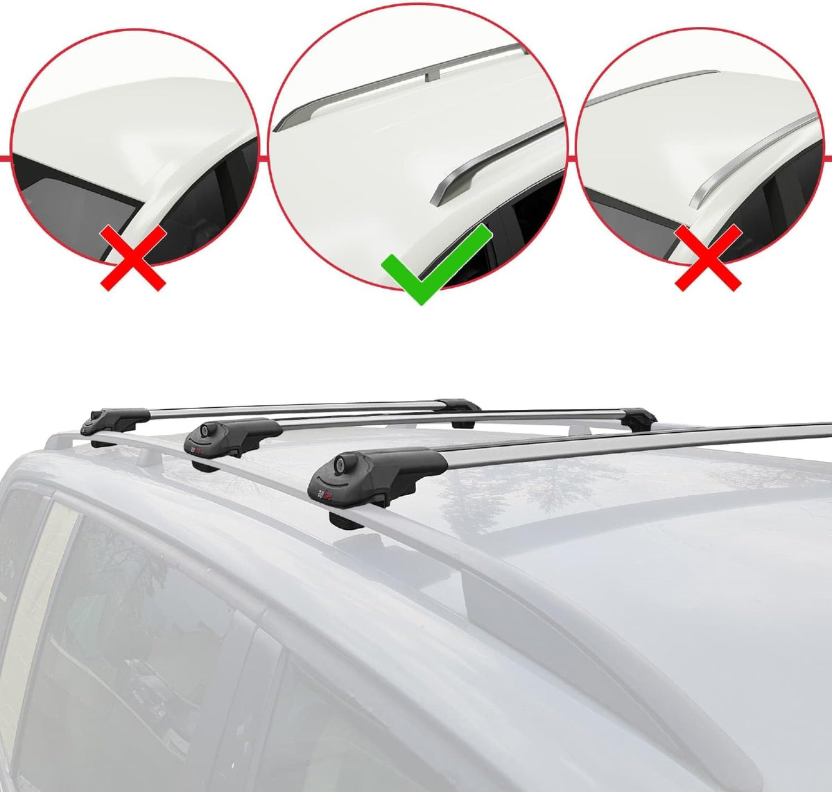 Barras de techo compatibles con Dacia Duster 2014-2018 ACE-1 Barras de techo 3 barras Gris